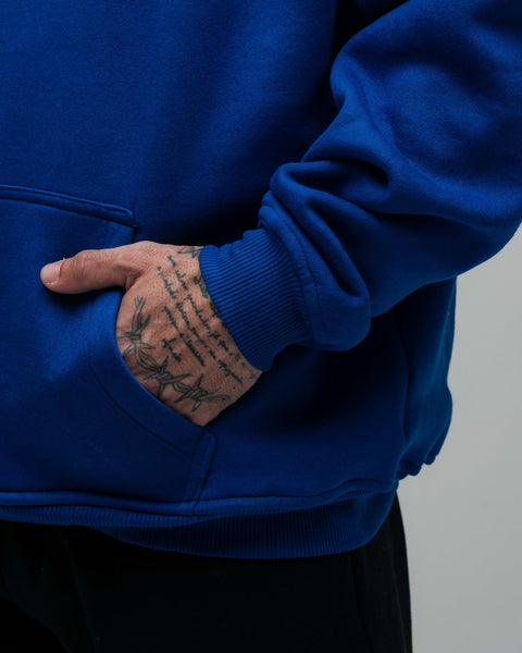 Blusa De Moletom Oversized Capuz Street Fighter Ken Azul