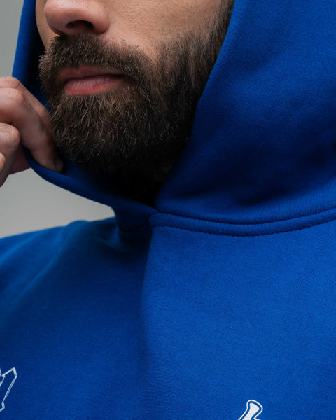 Blusa De Moletom Oversized Capuz Street Fighter Ken Azul