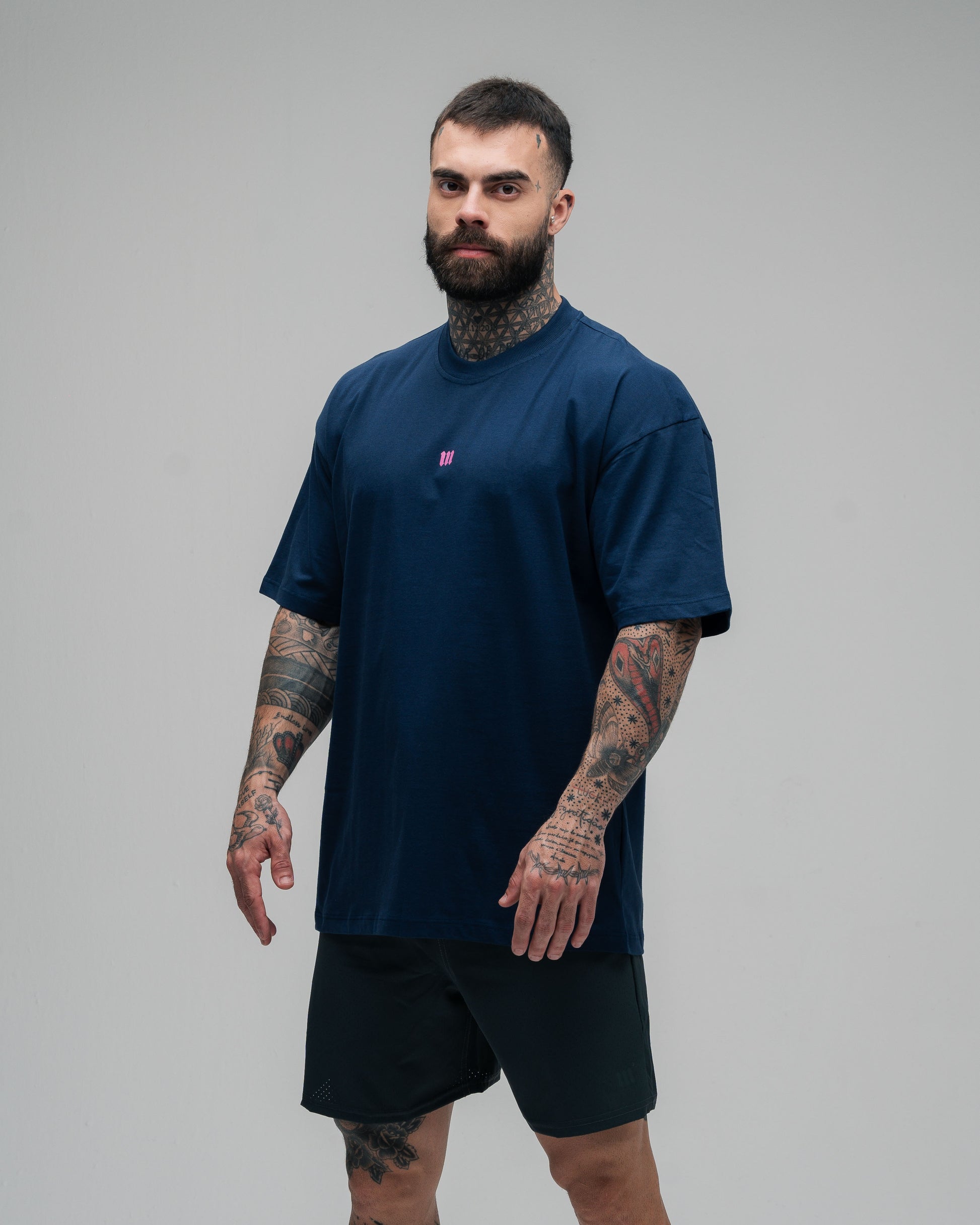 Camiseta Oversized Mith Nation Scribble Marinho