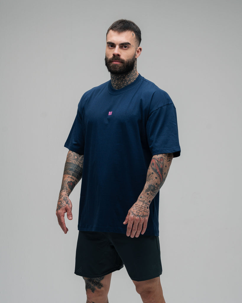 Camiseta Oversized Mith Nation Scribble Marinho