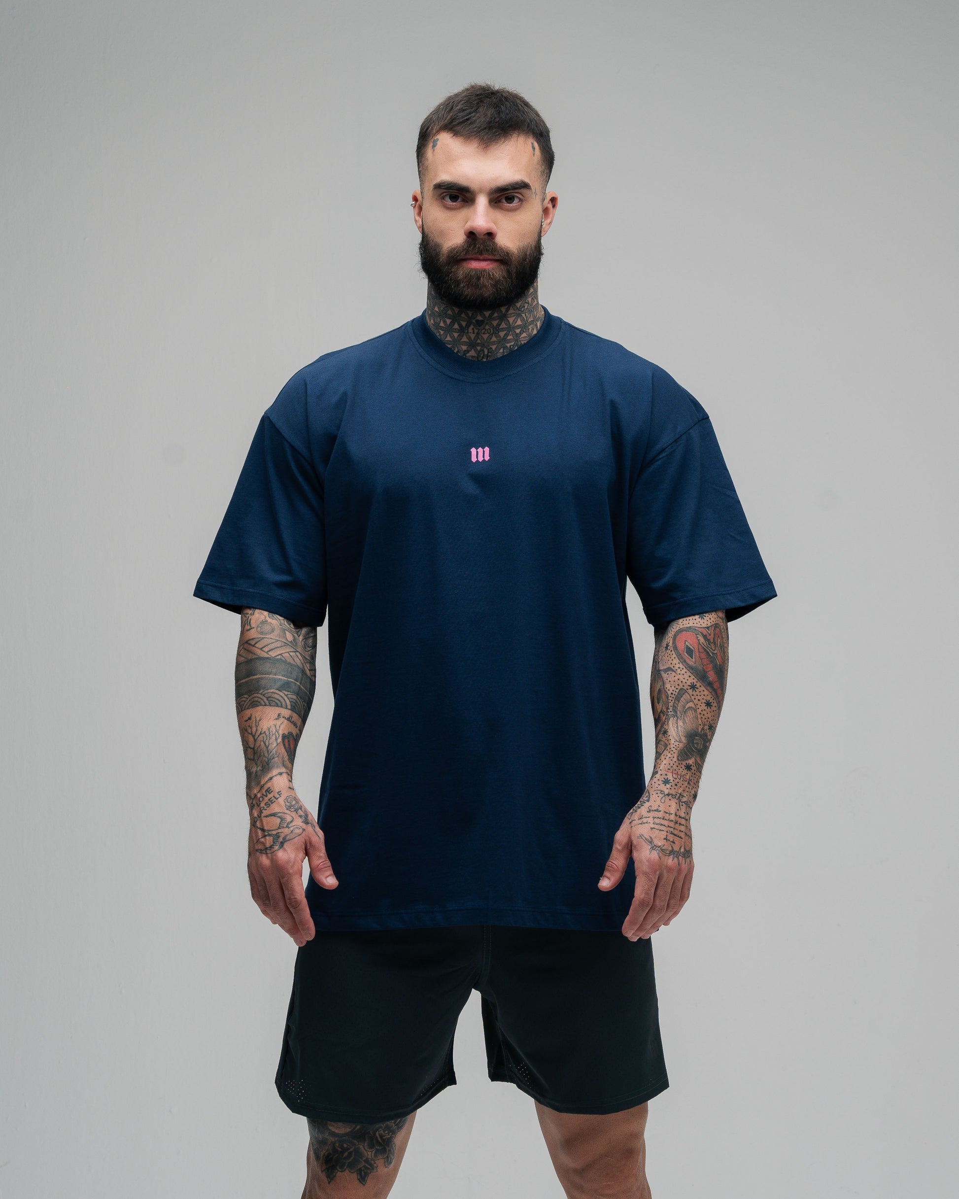 Camiseta Oversized Mith Nation Scribble Marinho