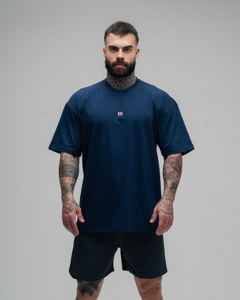 Camiseta Oversized Mith Nation Scribble Marinho
