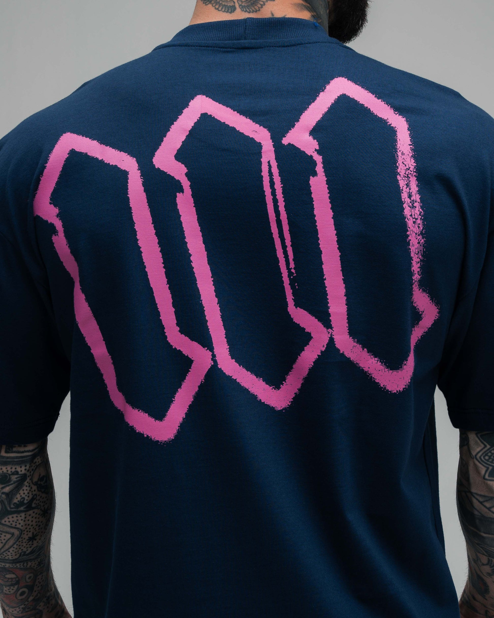 Camiseta Oversized Mith Nation Scribble Marinho