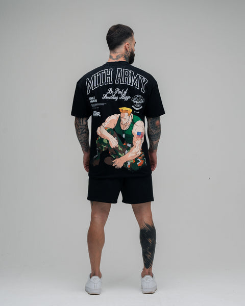 Camiseta Oversized Mith Street Fighter Guile Preto