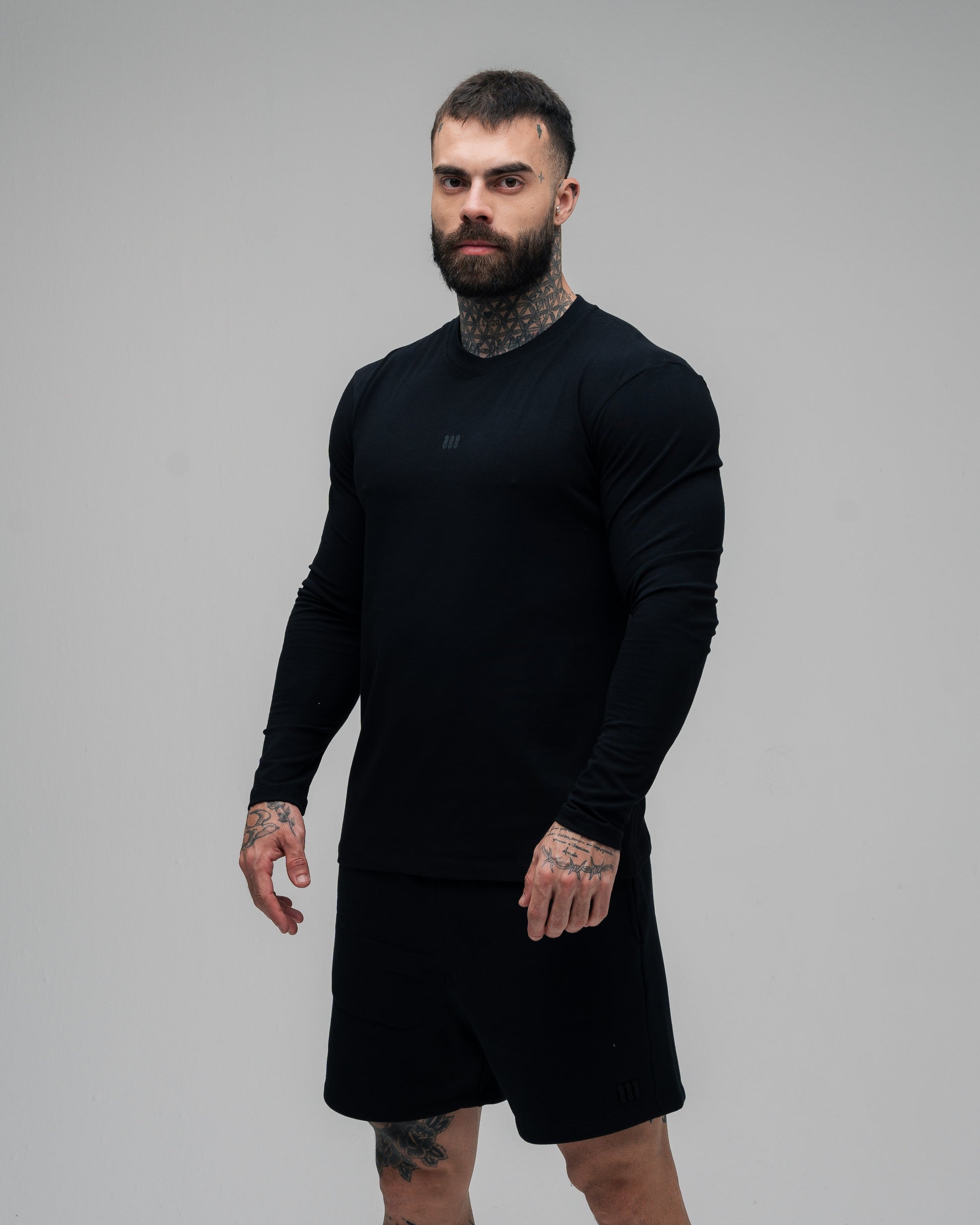 Camiseta Manga Longa Doodle Preto