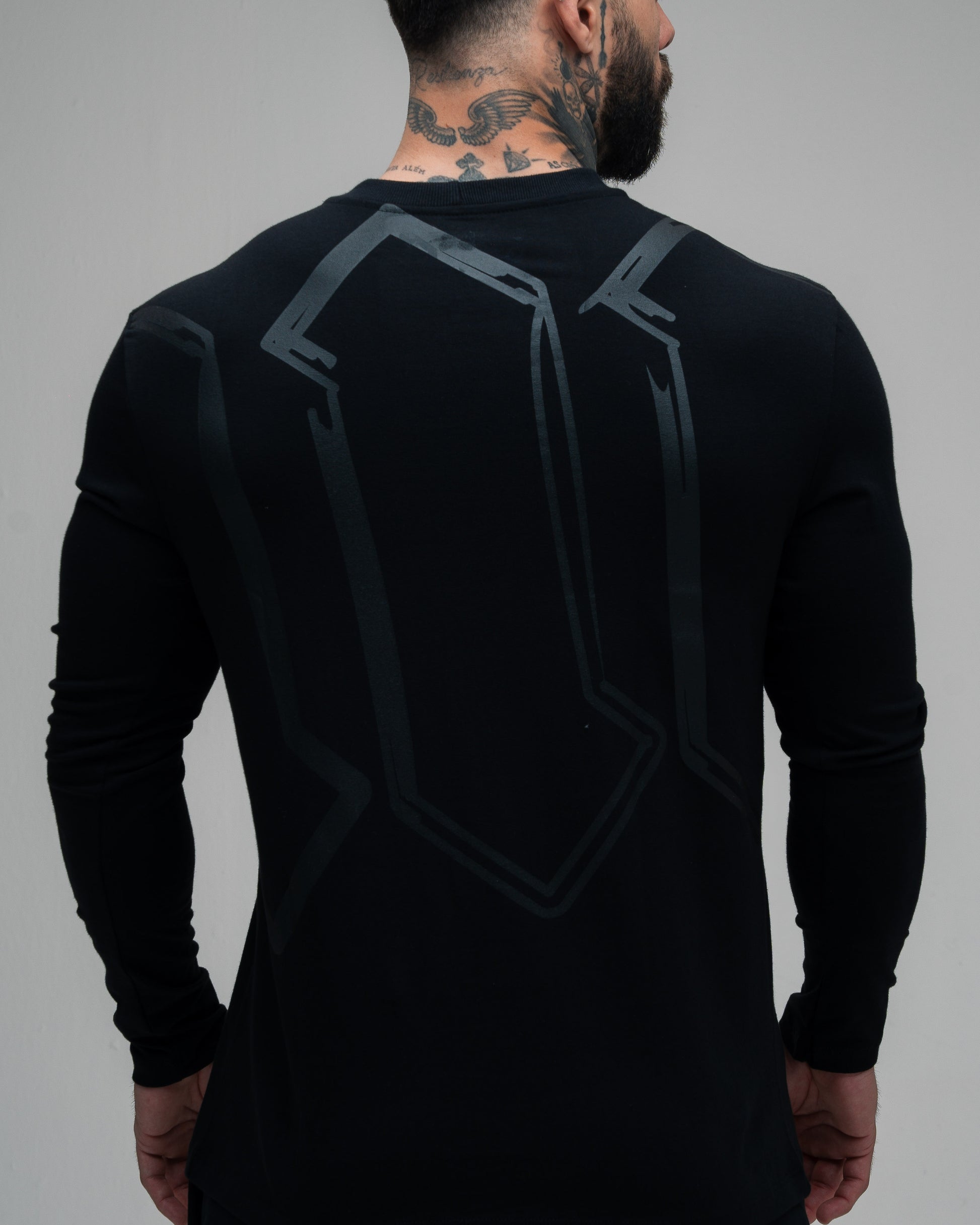 Camiseta Manga Longa Doodle Preto