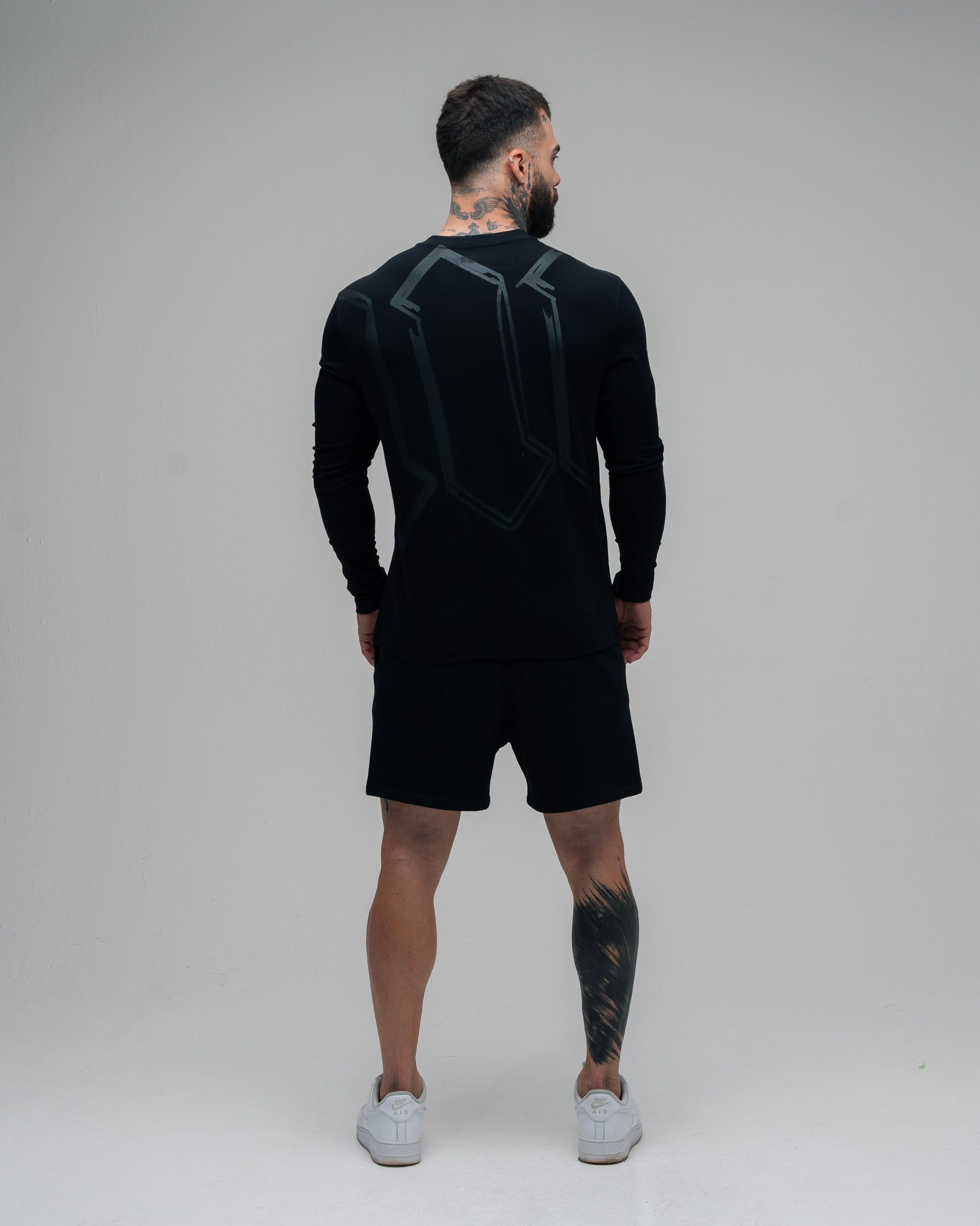 Camiseta Manga Longa Doodle Preto