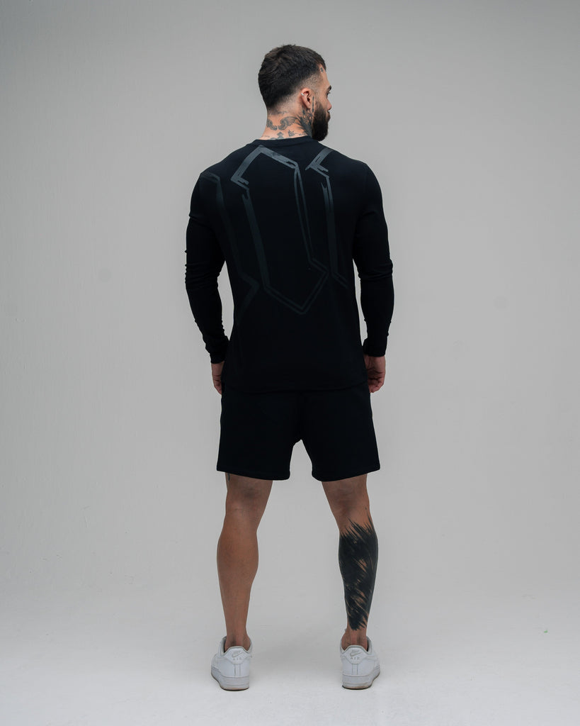 Camiseta Manga Longa Doodle Preto