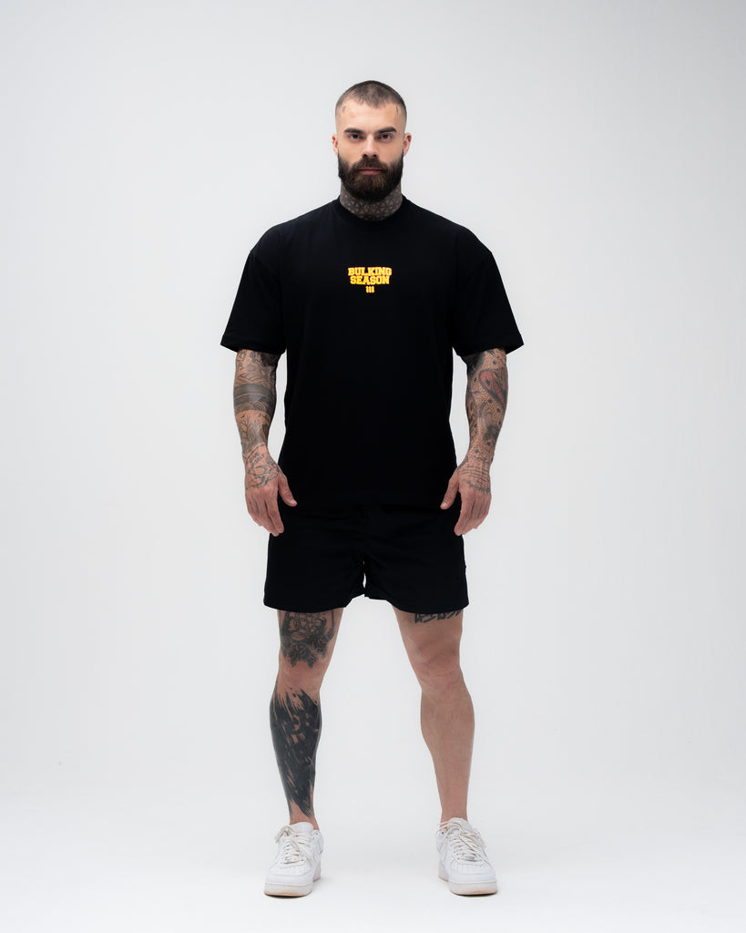 Camiseta <strong>Oversized Treino</strong> Mith Quem Faz Dieta é Atleta Preto