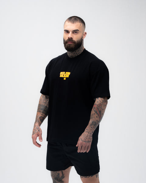 Camiseta <strong>Oversized Treino</strong> Mith Quem Faz Dieta é Atleta Preto