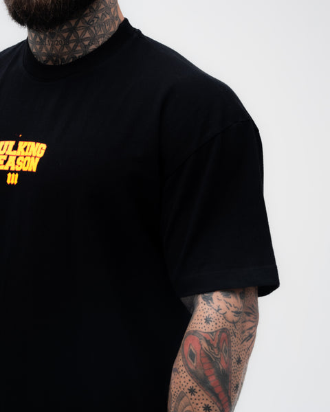 Camiseta <strong>Oversized Treino</strong> Mith Quem Faz Dieta é Atleta Preto