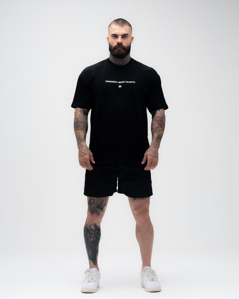 Camiseta <strong>Oversized Treino</strong> Preta Mith Obsessão Vence Talento