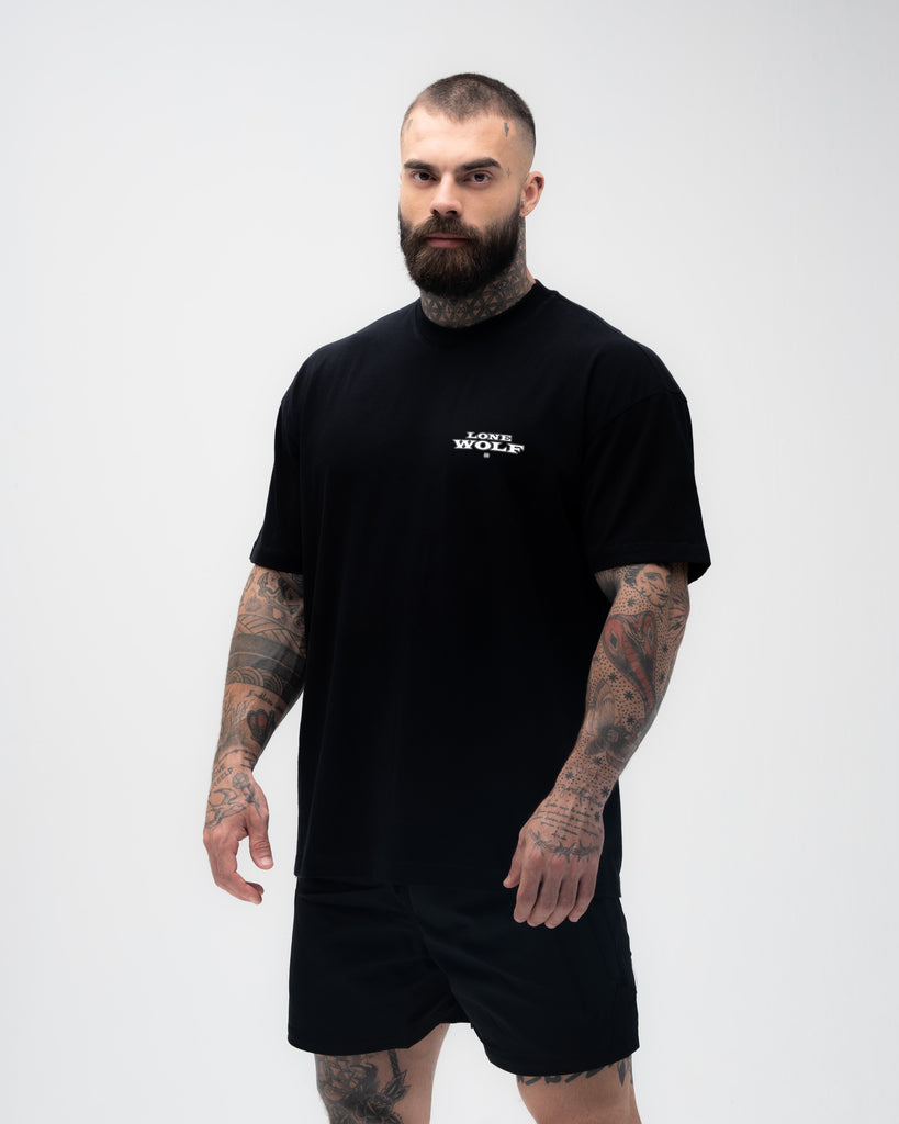 Camiseta <strong>Oversized Treino</strong> Mith Lobo Solitário Preto