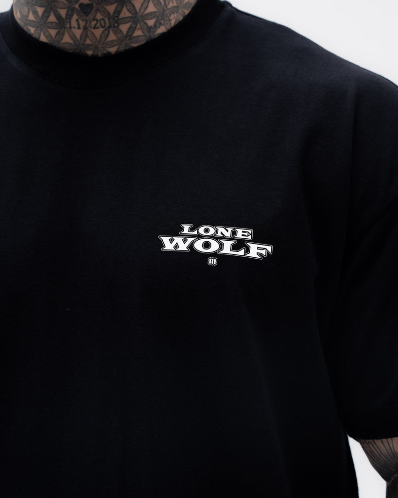 Camiseta <strong>Oversized Treino</strong> Mith Lobo Solitário Preto