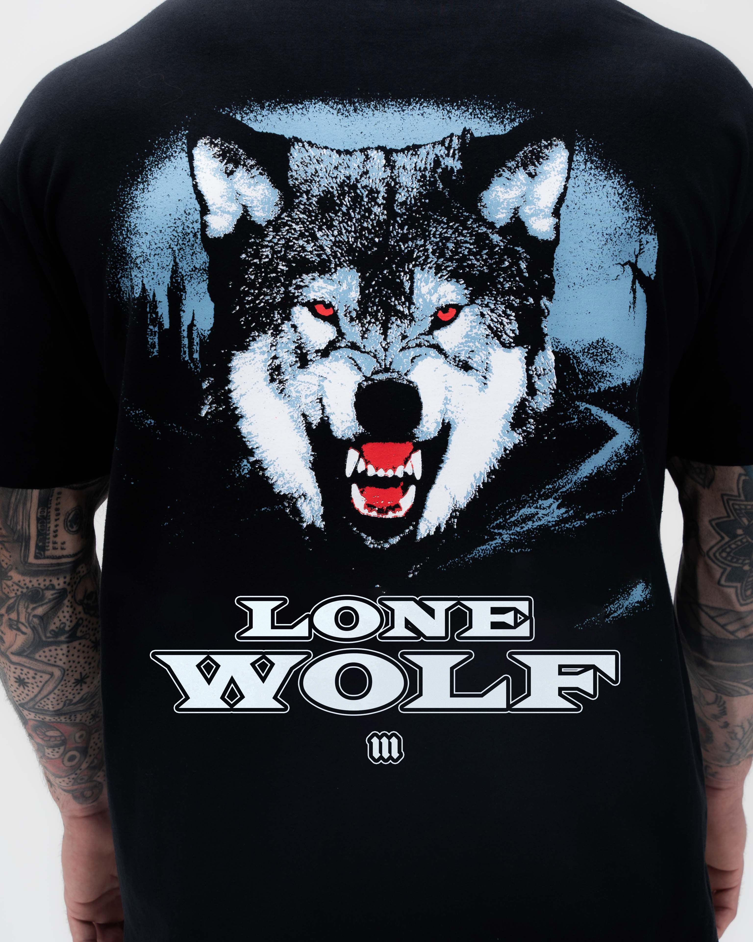 Camiseta Oversized Treino Mith Lobo Solitário Preto