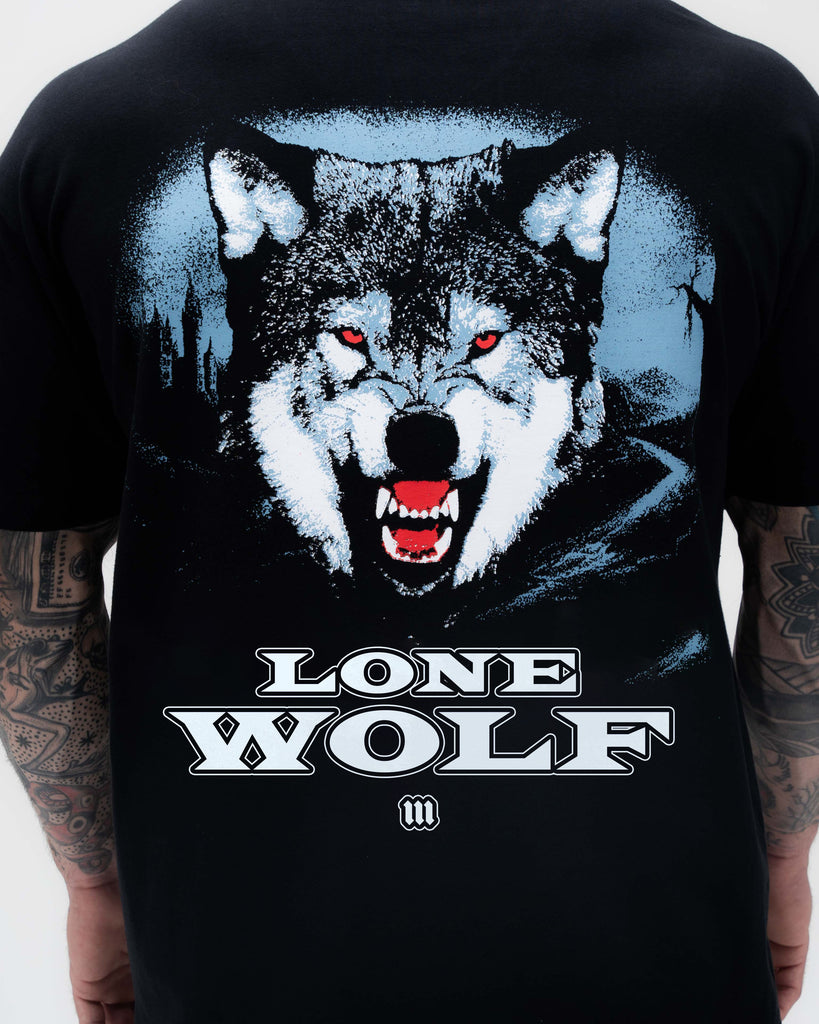 Camiseta <strong>Oversized Treino</strong> Mith Lobo Solitário Preto