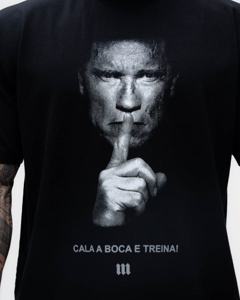 Camiseta <strong>Oversized Treino</strong> Mith Cala a Boca e Treina Preto