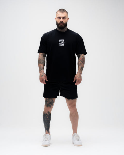 Camiseta <strong>Oversized Treino</strong> Preta Mith Quem Planta Colhe