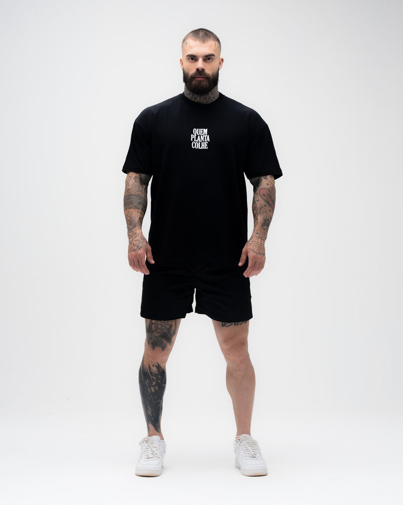 Camiseta <strong>Oversized Treino</strong> Mith Quem Planta Colhe Preto