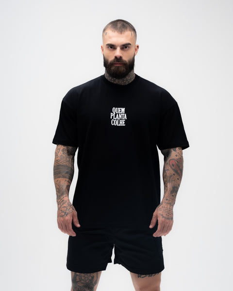 Camiseta <strong>Oversized Treino</strong> Preta Mith Quem Planta Colhe