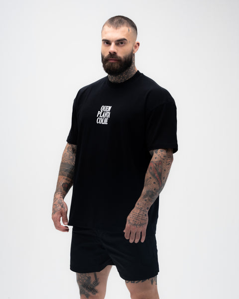 Camiseta <strong>Oversized Treino</strong> Preta Mith Quem Planta Colhe