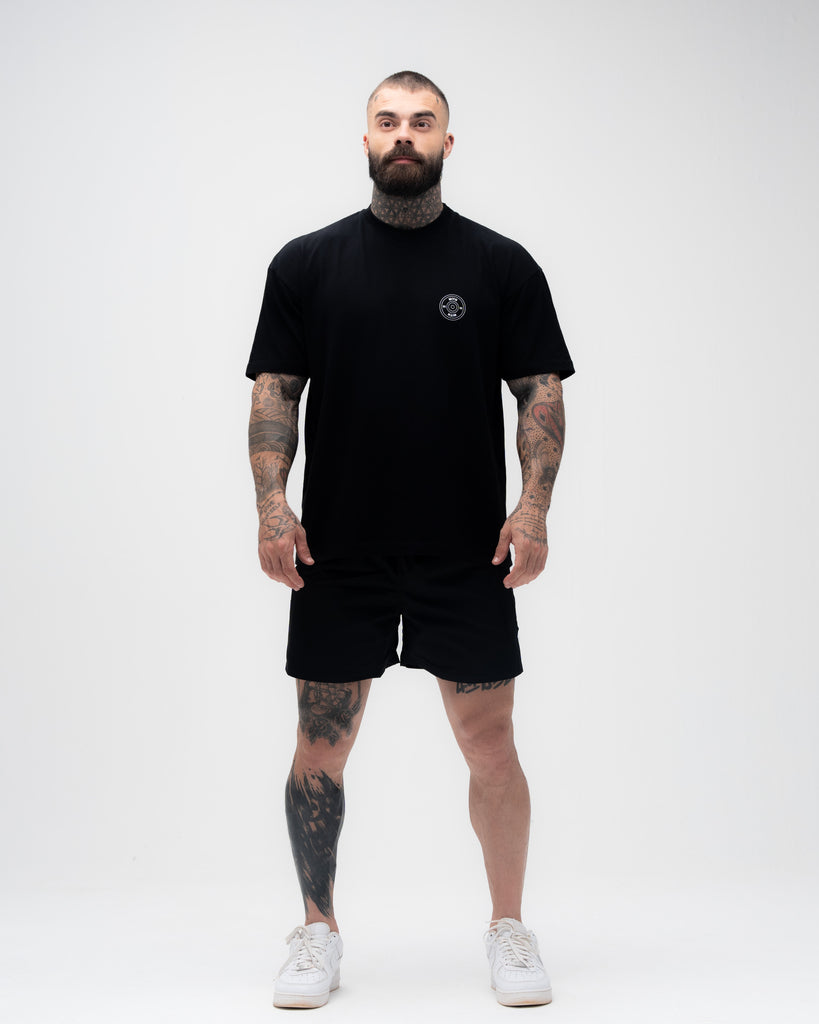 Camiseta <strong>Oversized Treino</strong> Mith Era Isso ou Psicólogo Preto