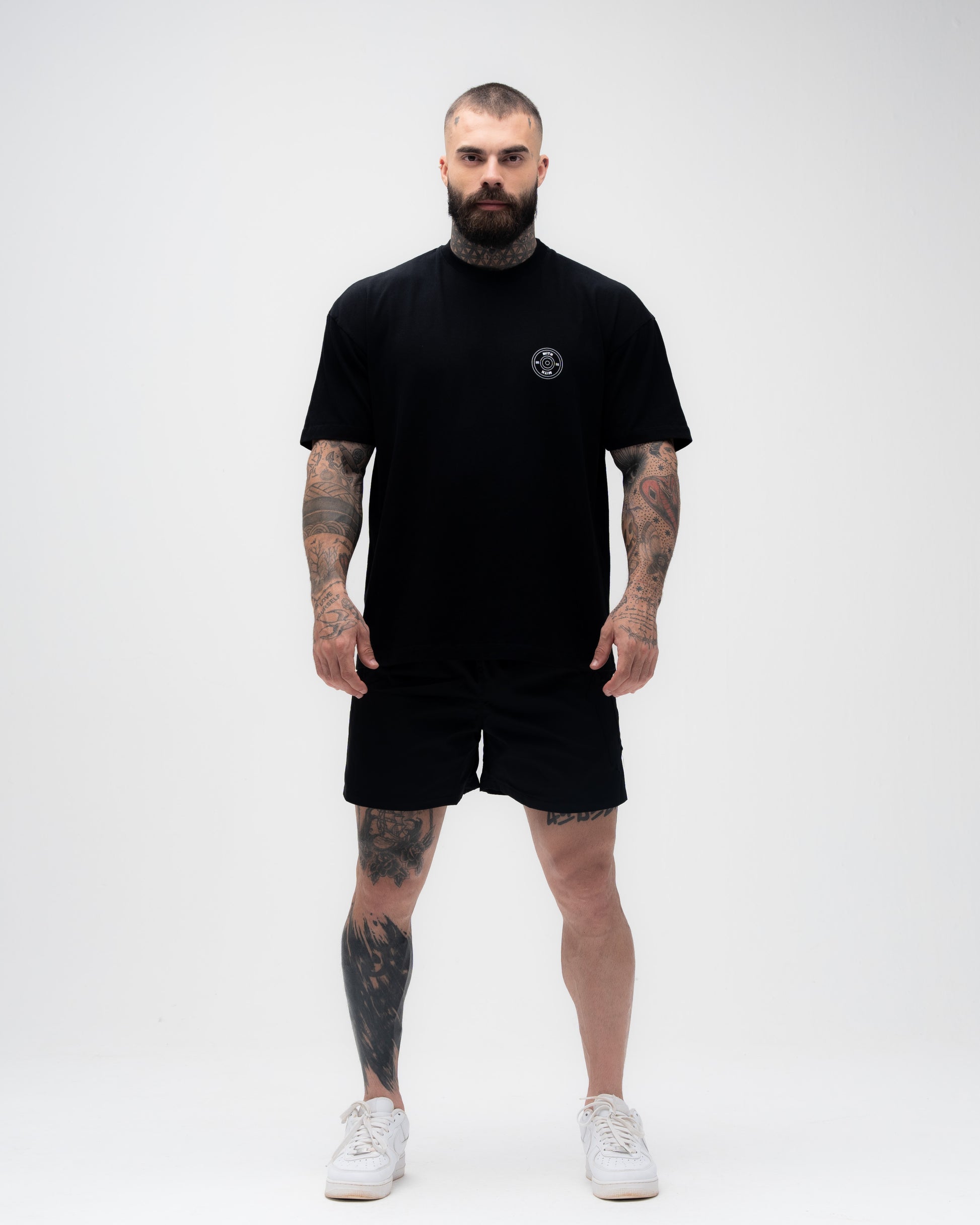 Camiseta <strong>Oversized Treino</strong> Mith Era Isso ou Psicólogo Preto