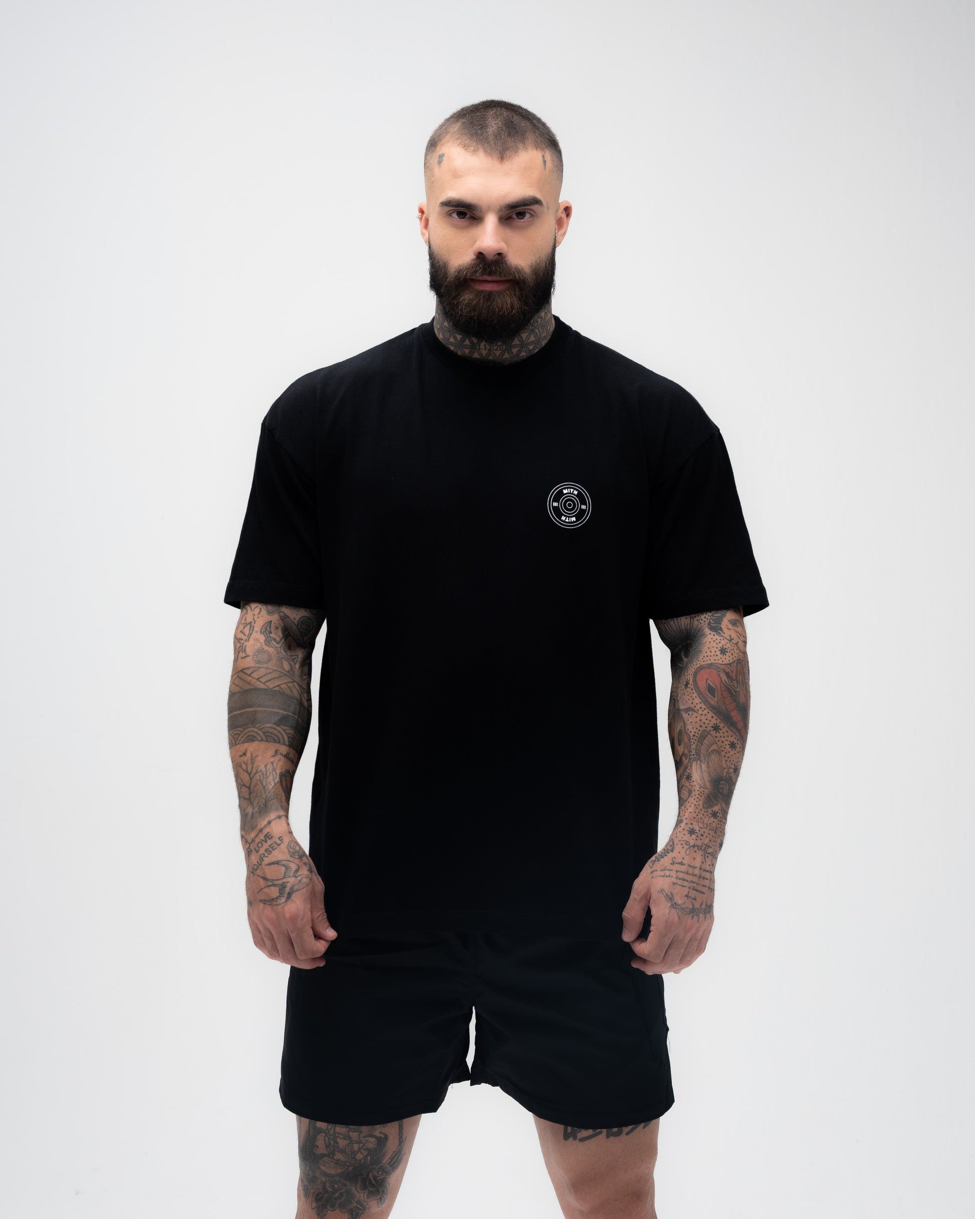 Camiseta Oversized Treino Preta Mith Era Isso ou Psicólogo