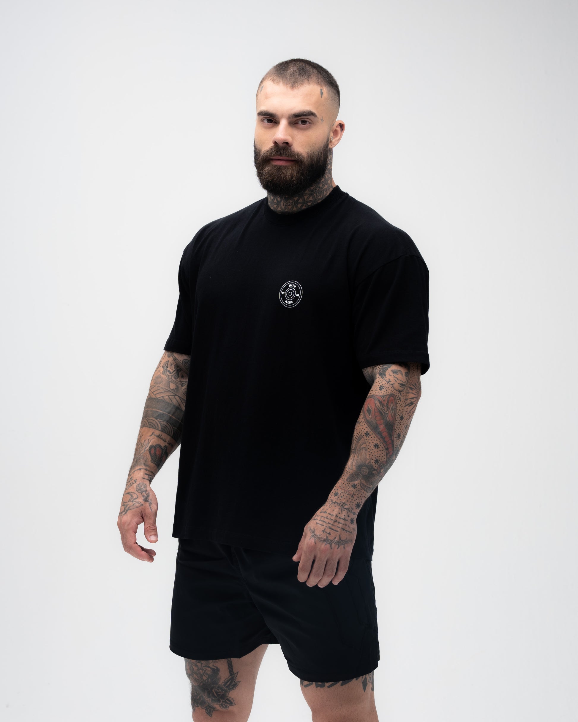 Camiseta <strong>Oversized Treino</strong> Mith Era Isso ou Psicólogo Preto