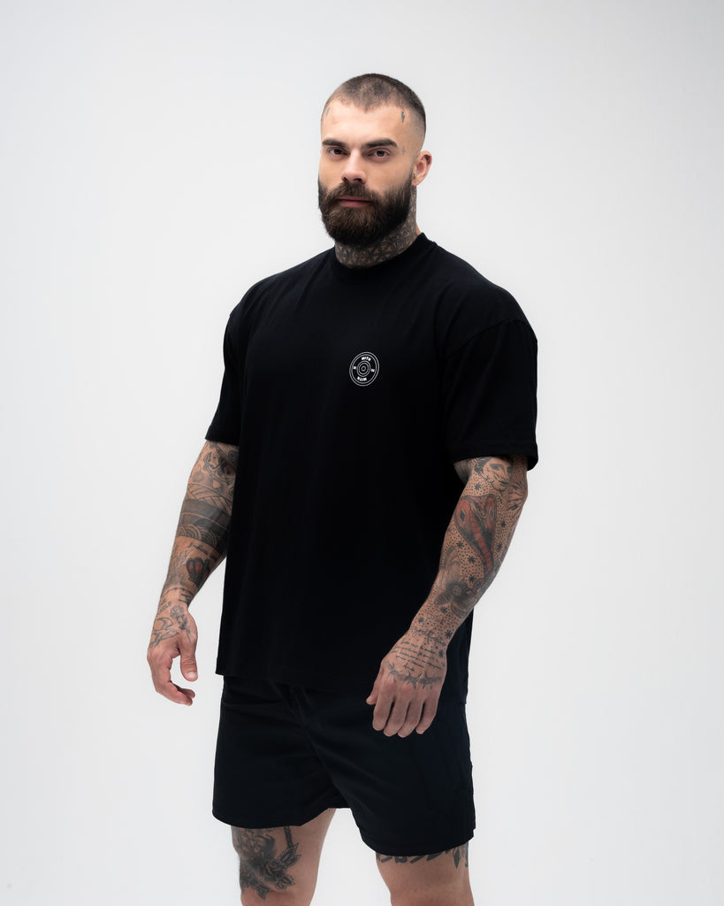 Camiseta <strong>Oversized Treino</strong> Mith Era Isso ou Psicólogo Preto