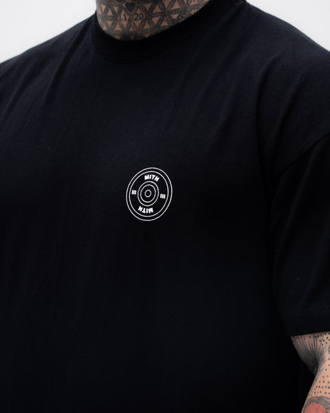 Camiseta <strong>Oversized Treino</strong> Mith Era Isso ou Psicólogo Preto