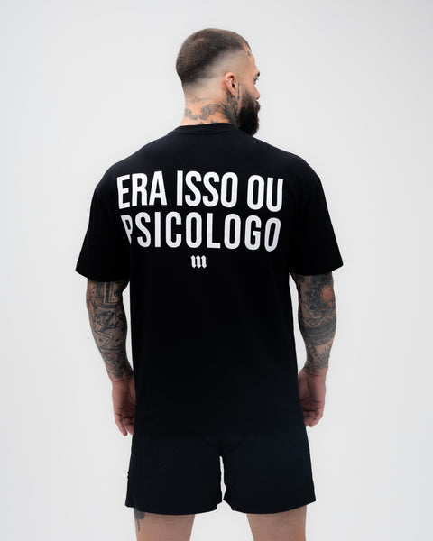 Camiseta <strong>Oversized Treino</strong> Preta Mith Era Isso ou Psicólogo