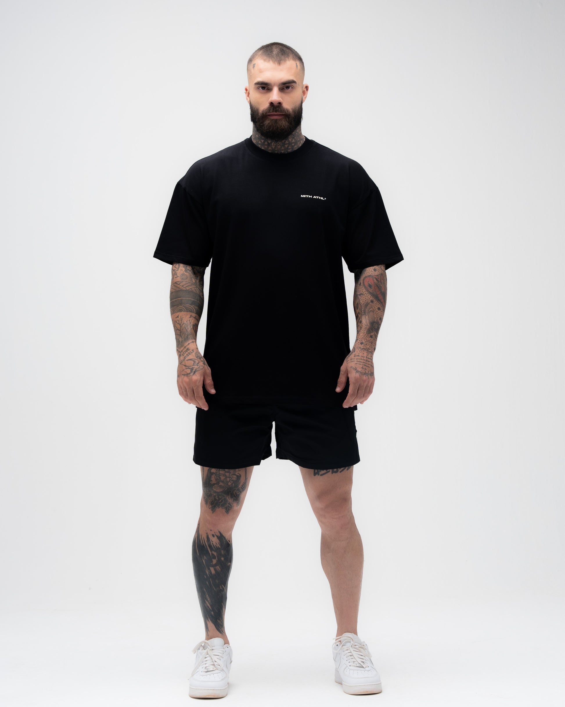 Camiseta Oversized Athl Doodle Preto