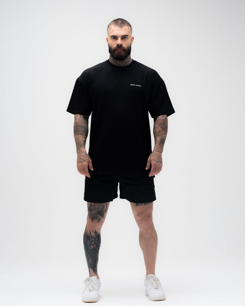 Camiseta Oversized Athl Doodle Preto