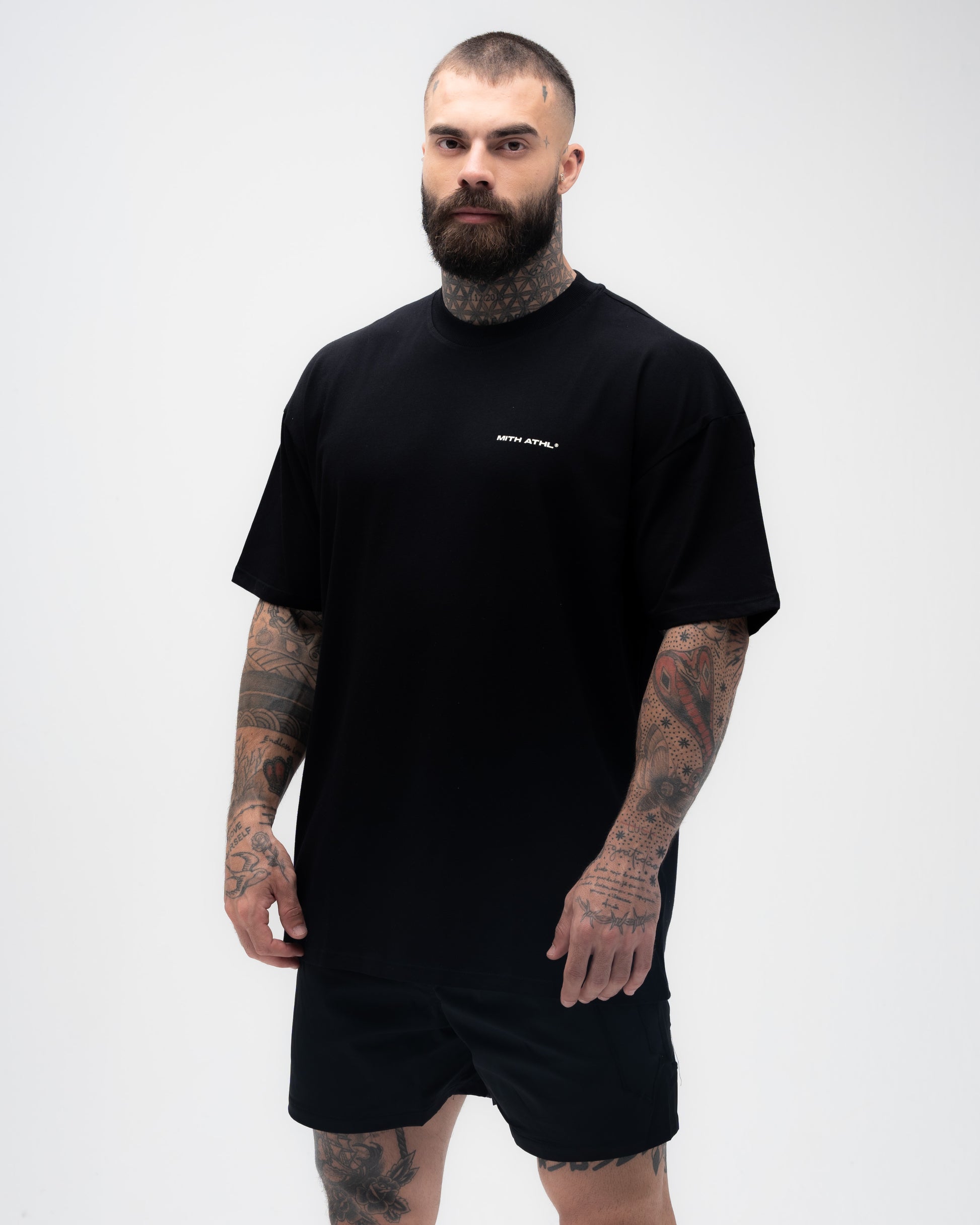 Camiseta Oversized Athl Doodle Preto