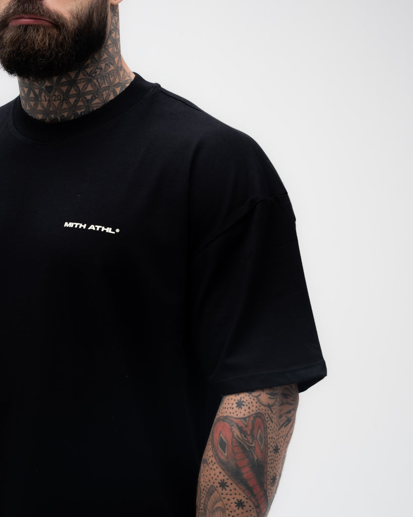 Camiseta Oversized Athl Doodle Preto