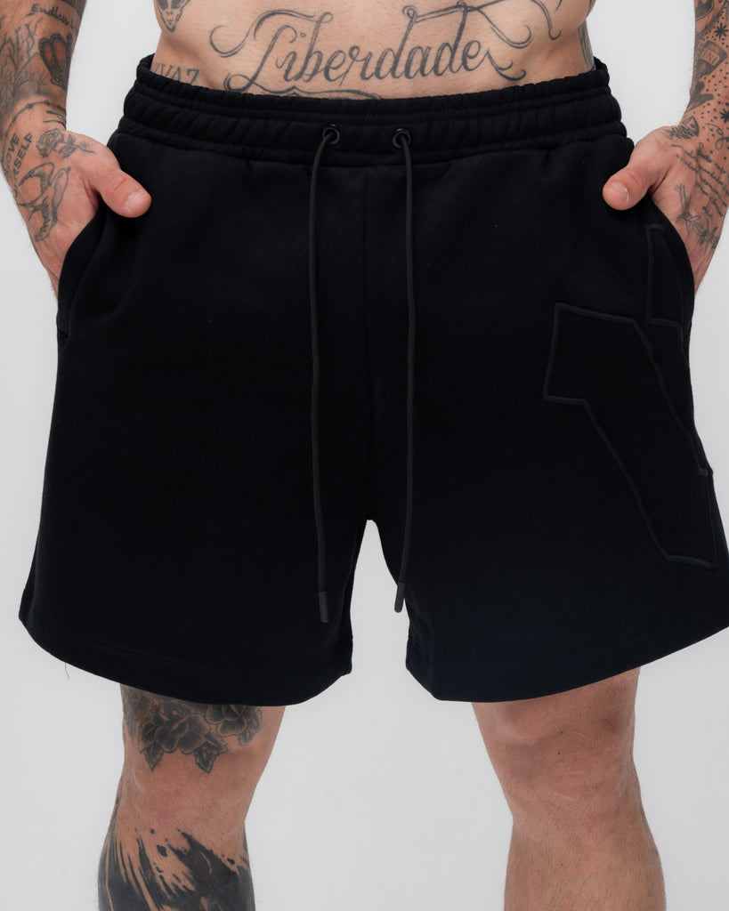 Shorts de Moletom Mith Nation Embroidery Preto