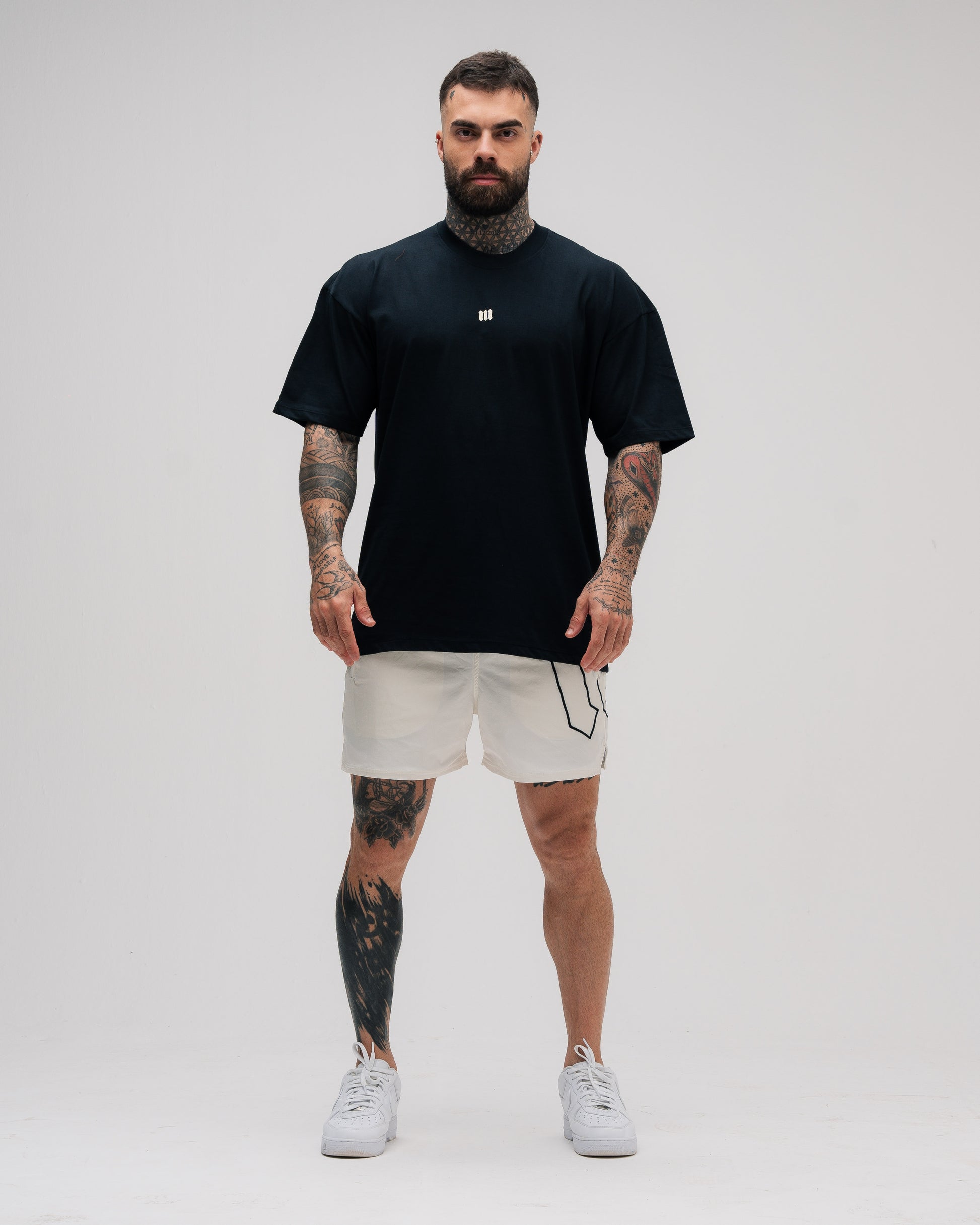 Camiseta Oversized Mith Nation White Training Club Preto