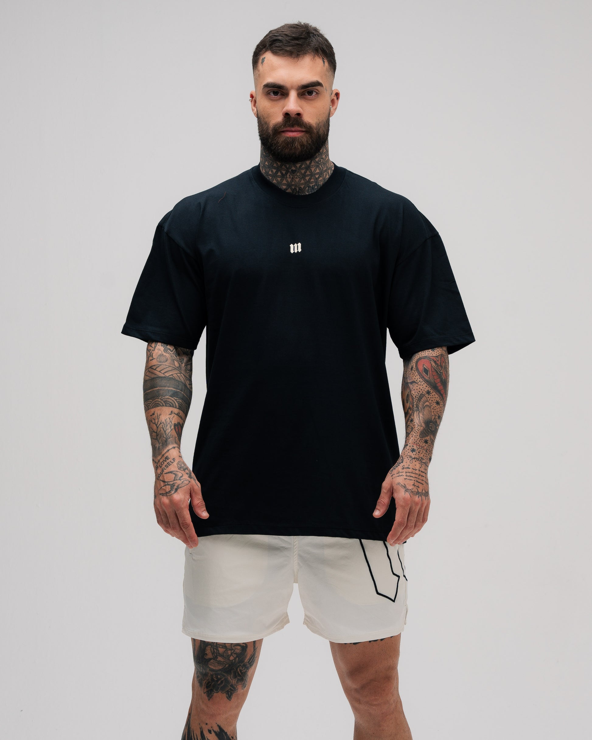 Camiseta Oversized Mith Nation White Training Club Preto