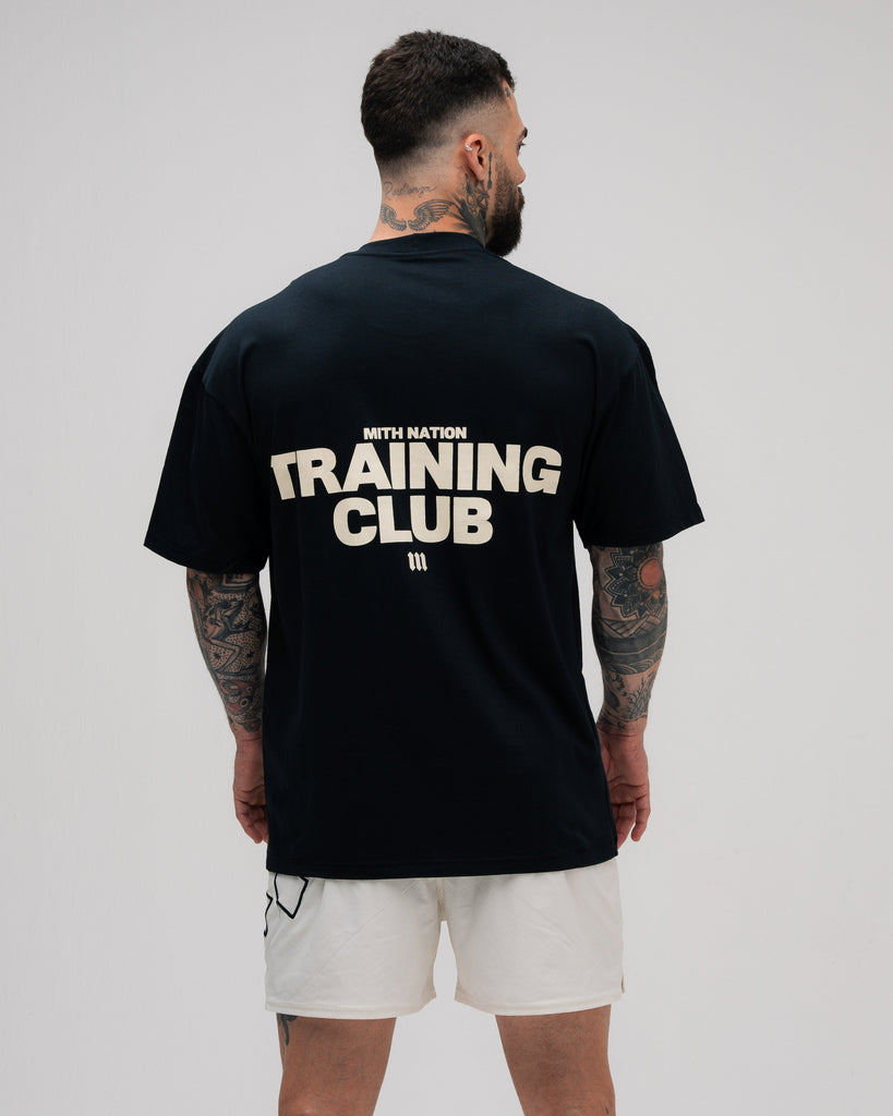 Camiseta Oversized Mith Nation White Training Club Preto