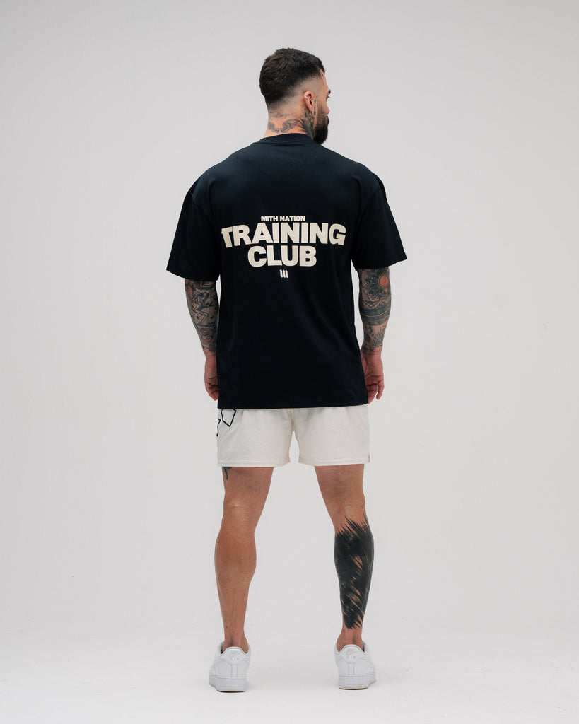 Camiseta Oversized Mith Nation White Training Club Preto