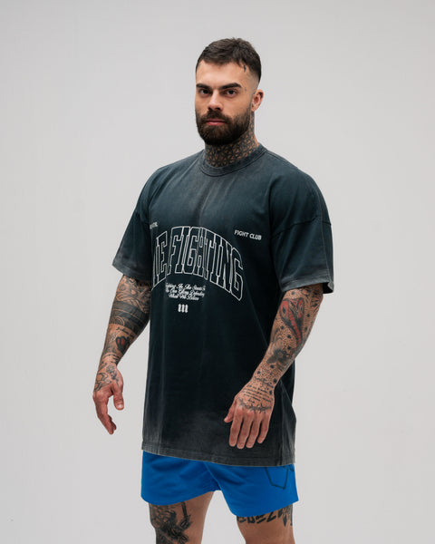 Camiseta Oversized Estonada Mith Athl Die Fighting Chumbo