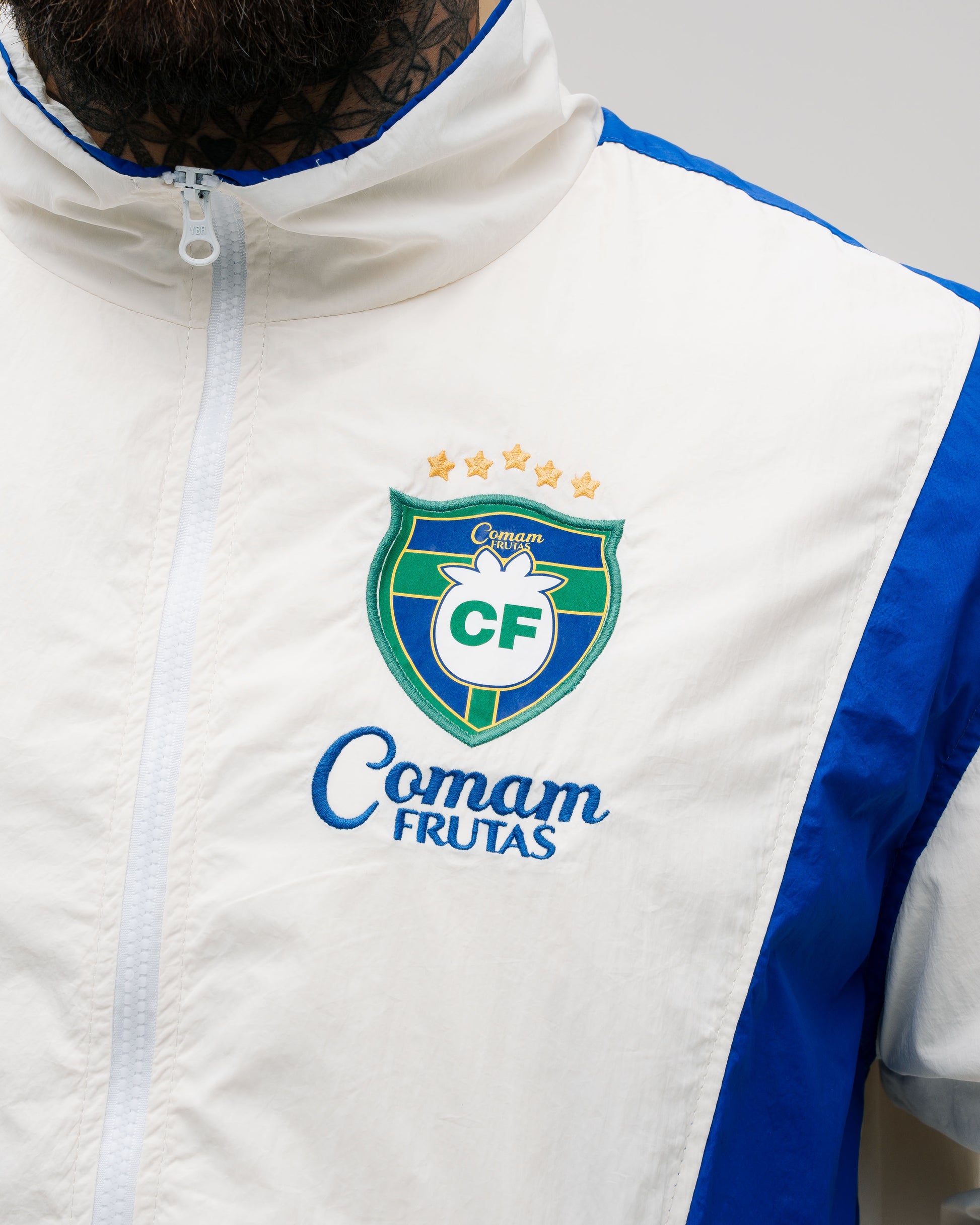 Jaqueta Corta Vento Tactel Mith Comam Frutas BR Off White