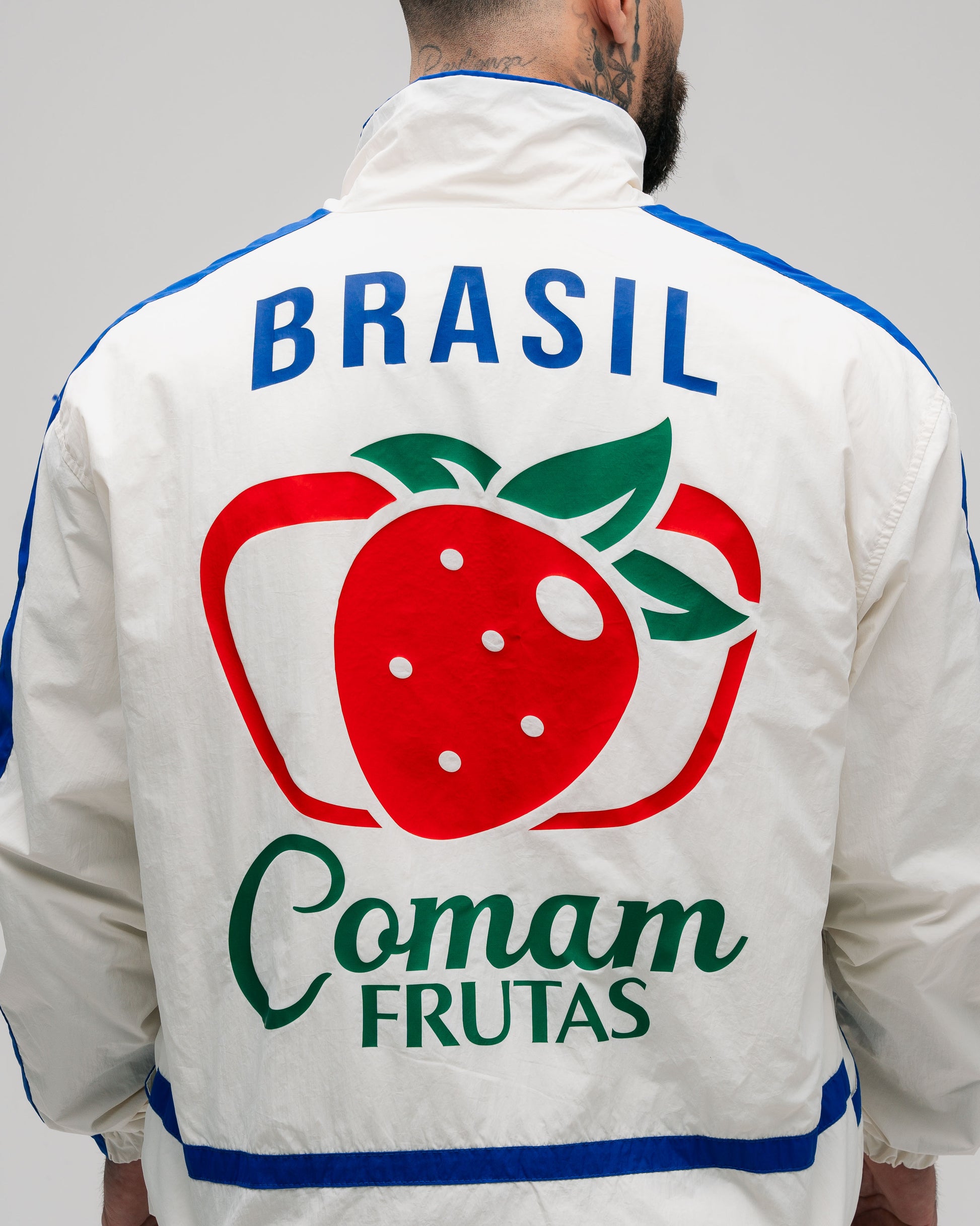 Jaqueta Corta Vento Tactel Mith Comam Frutas BR Off White