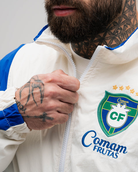 Jaqueta Corta Vento Tactel Mith Comam Frutas Brasil Off White