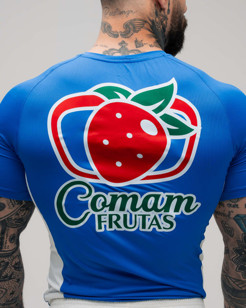 RashGuard <strong>Compressão </strong> Mith Comam Frutas BR Azul
