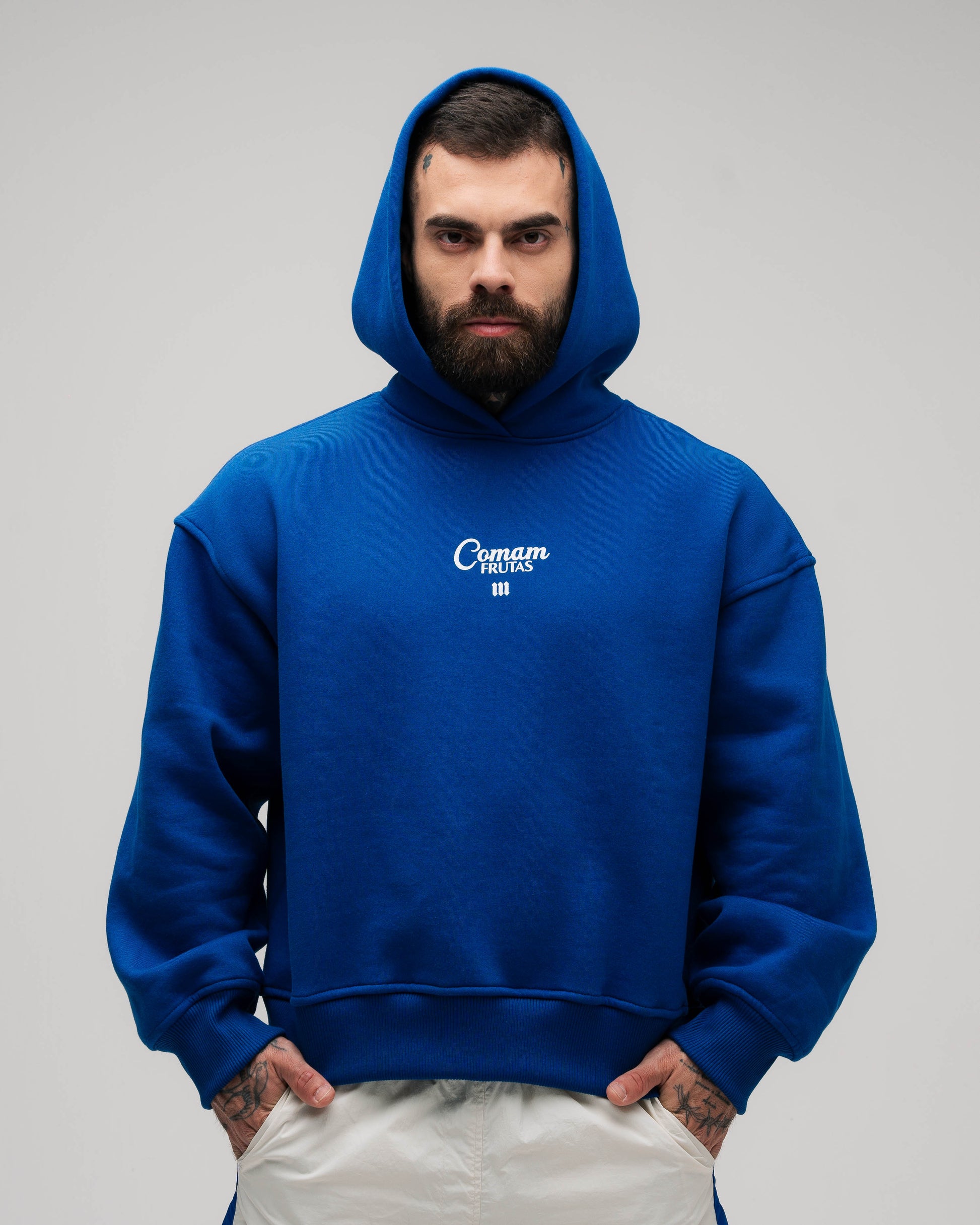Blusa Moletom Box Comam Frutas Azul