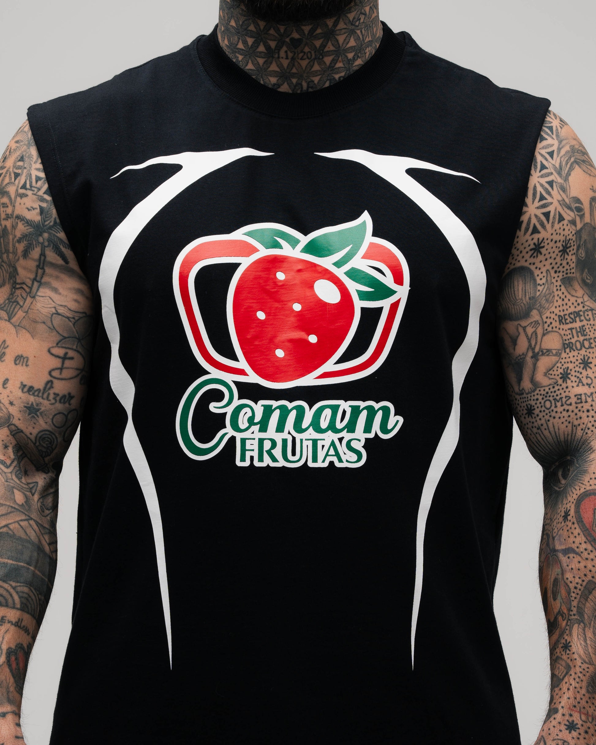 Regata Drop Shoulder Mith Comam Frutas Brasil 10 Preto