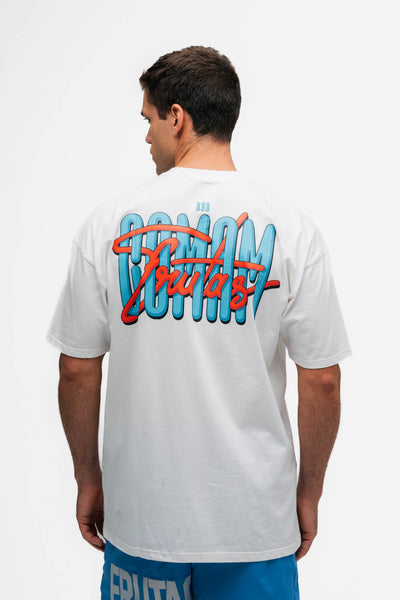 Camiseta Oversized Comam Frutas Lettering Off White