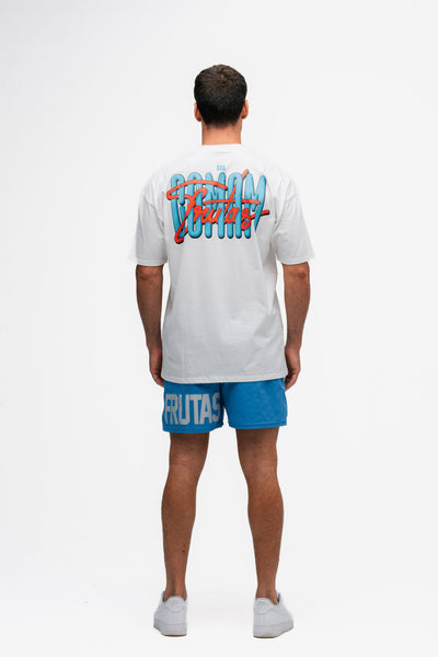 Camiseta Oversized Comam Frutas Lettering Off White